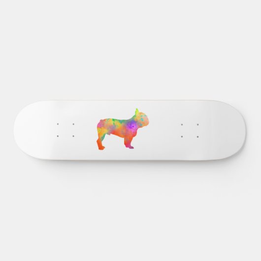 perro french bulldog silueta persoonlijk skateboard (Horizontaal)