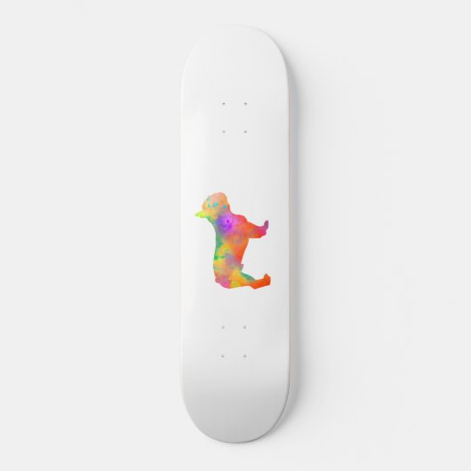perro french bulldog silueta persoonlijk skateboard (Voorkant)