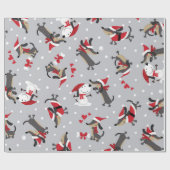 Perro salchicha en  Navidad. Dachshund Christmas Cadeaupapier (Vlak)