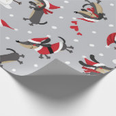 Perro salchicha en  Navidad. Dachshund Christmas Cadeaupapier (Hoek)