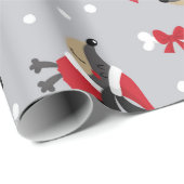 Perro salchicha en  Navidad. Dachshund Christmas Cadeaupapier (Rol Hoek)