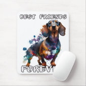 Perro salchicha mejores amigos muismat (Met muis)