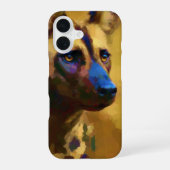 Perro Salvaje Africano Art iPhone 16 Hoesje (Achterkant)