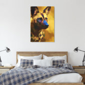 Perro Salvaje Africano Canvas Afdruk (Insitu (Slaapkamer))