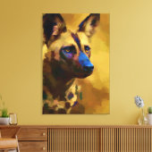 Perro Salvaje Africano Canvas Afdruk (Insitu (Woonkamer))