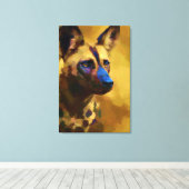Perro Salvaje Africano Canvas Afdruk (Insitu (Houten vloer))