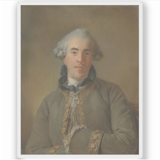 Perronneau - Portret van Théophile Van Robais Sticker (Voorkant)