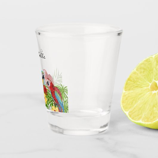 Perrootvogels zomernaam shot glas (Rechts)