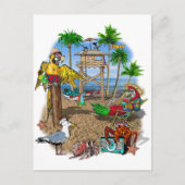 Perrots Beach Party Uitnodiging Briefkaart (Voorkant)