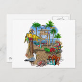 Perrots Beach Party Uitnodiging Briefkaart (Voorkant / Achterkant)