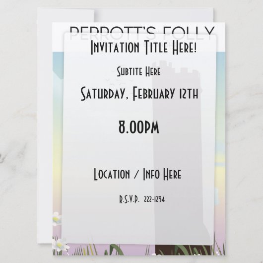 Perrott's Folly, Edgbaston, Birmingham Kaart (Achterkant)