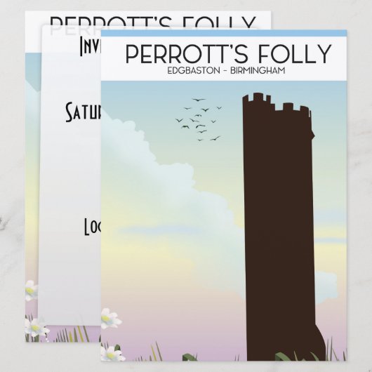 Perrott's Folly, Edgbaston, Birmingham Kaart (Voorkant / Achterkant)