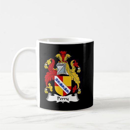 Perry Coat of Arms Family Crest Koffiemok (Links)