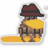 Perry de PineconePlatypus CustomCut Vinyl Sticker (Voorkant)