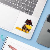 Perry de PineconePlatypus CustomCut Vinyl Sticker (Laptop met iPhone)