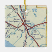 Perry Florida Map Keramisch Ornament (Voorkant)
