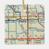 Perry IA  Map Keramisch Ornament (Voorkant)