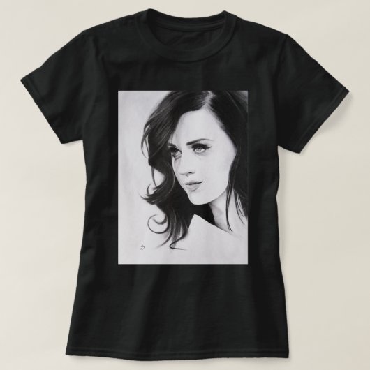 Perry Katy Pencil Portret. T-shirt (Design voorkant)