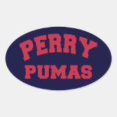 Perry Pumas Ovale Sticker (Voorkant)