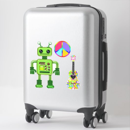 Perry the Peridot Robot Vredesbord Gitaar Sticker (Koffer)