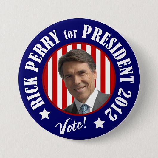 Perry voor President 2012 Ronde Button 7,6 Cm (Voorkant)