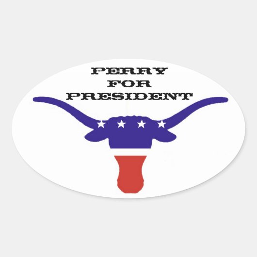 PERRY VOOR PRESIDENT OVALE STICKER (Voorkant)