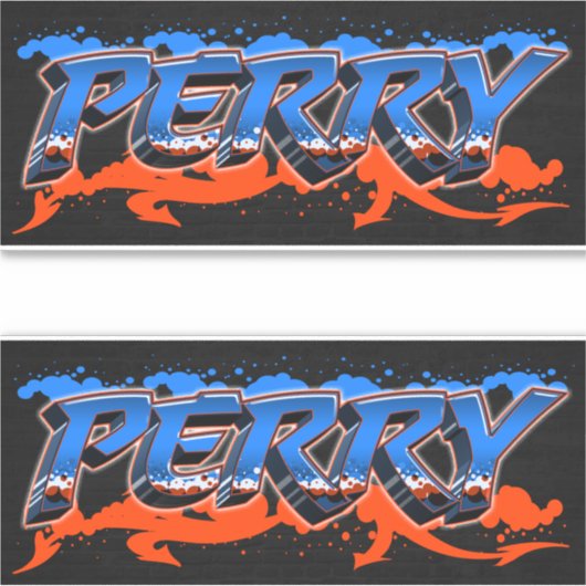 Perry Vorname Name Graffiti Aufkleber Sticker (Voorkant)