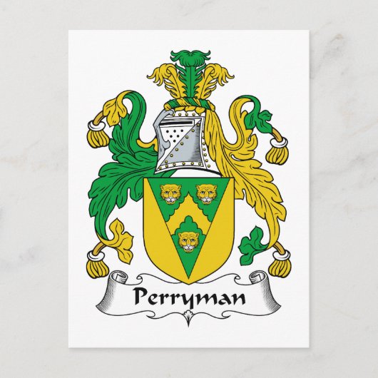 Perryman Family Crest Briefkaart (Voorkant)