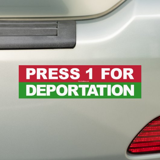 Pers 1 voor Deportatie Bumpersticker (Op auto)