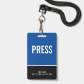Pers All Access Pas Blauwe Zwarte ID Badge (Voorzijde met lanyard)