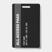 Pers All Access Pas Rood Wit Zwart ID Badge (Achterkant)