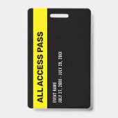Pers Alle Toegangspas Evenement ID Badge (Achterkant)