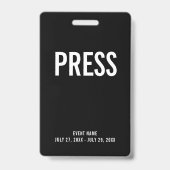 Pers Alle Toegangspas Evenement ID Badge (Voorzijde)
