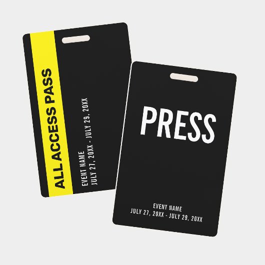 Pers Alle Toegangspas Evenement ID Badge