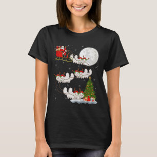 Pers Cat Kerstman slee vliegend grappig magisch Ch T-shirt