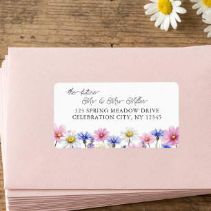Pers Geperste Wilde Bloem Botanische RSVP Envelop Etiket