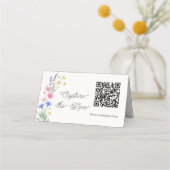 Pers Geperste Wilde Bloem Capture The Love QR Code Plaatskaartje (Voorkant)