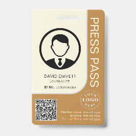 Pers-ID kaart met foto en QR-code Veilige toegang Badge