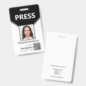 Pers-ID met foto- en QR-codebadge Badge (Voor- en achterkant)