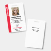 PERS PASFOTO I.D. Badge (Voor- en achterkant)