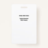 PERS PASFOTO I.D. Badge (Achterkant)