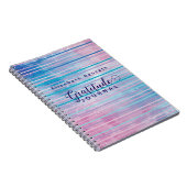 Pers. Roze/Blauwe Abstracte Patroon Dankbaarheid D Notitieboek (Rechterzijde)