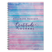 Pers. Roze/Blauwe Abstracte Patroon Dankbaarheid D Notitieboek (Voorkant)
