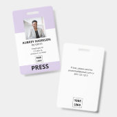 Pers Simpele Bedrijfsfoto-ID Badge (Voor- en achterkant)