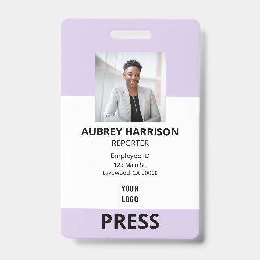 Pers Simpele Bedrijfsfoto-ID Badge (Voorzijde)