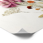 Pers Uitgedrukte Bloemen Bruidsfeest Poster Bord (Hoek)