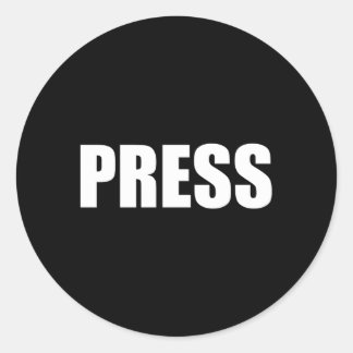 Pers voor journalisten Verslaggevers Nieuws Media Ronde Sticker