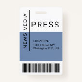 Persarbeider ID massamewerker dusty blue Badge (Achterkant)