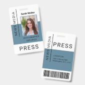 Persarbeider ID massamewerker dusty blue Badge (Voor- en achterkant)