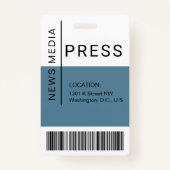 Persarbeider ID massamewerker dusty blue Badge (Achterkant)